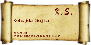 Kohajda Sejla névjegykártya